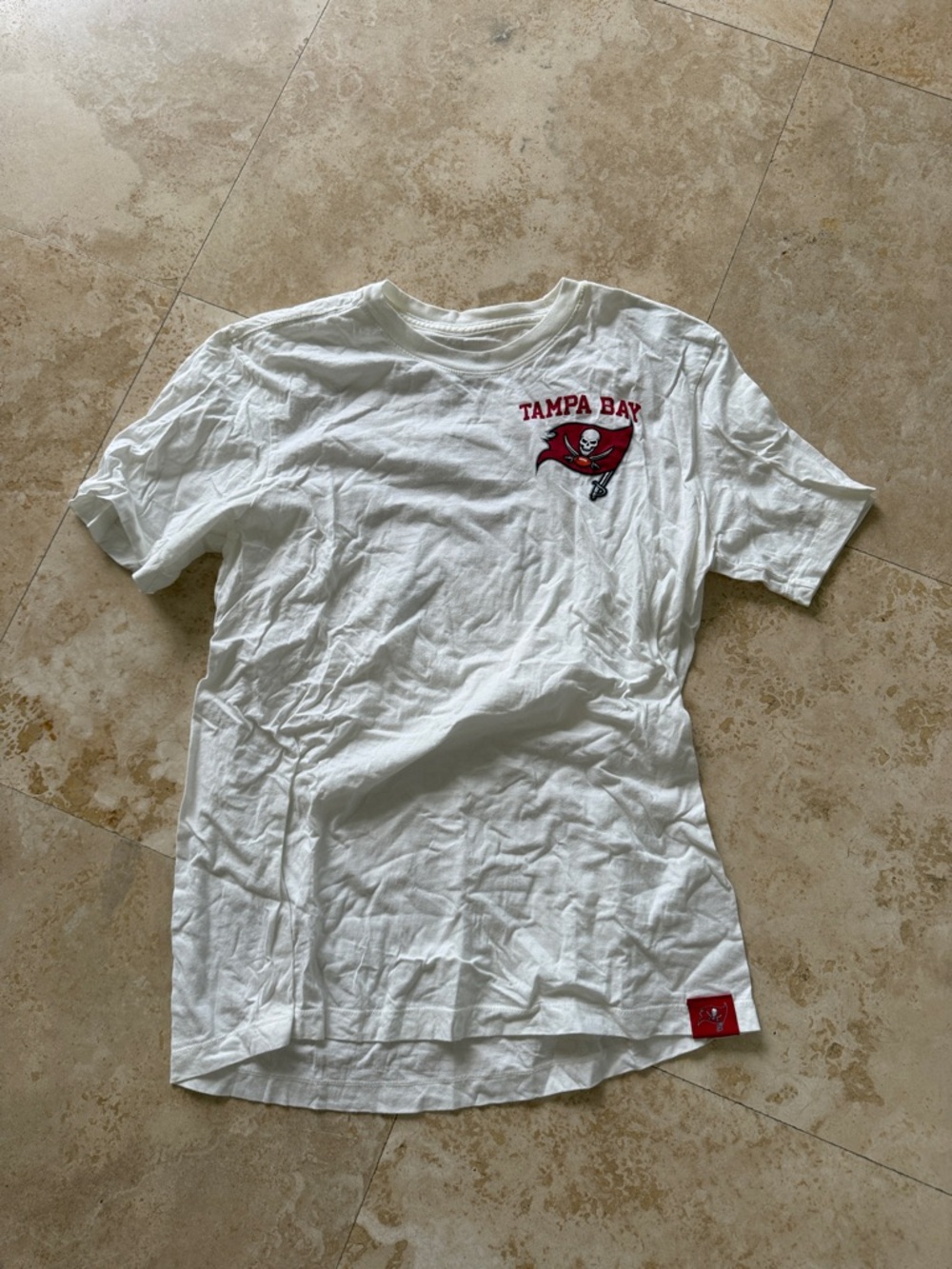 Nike White Tampa Bay Skull Flag Short Sleeve Tee